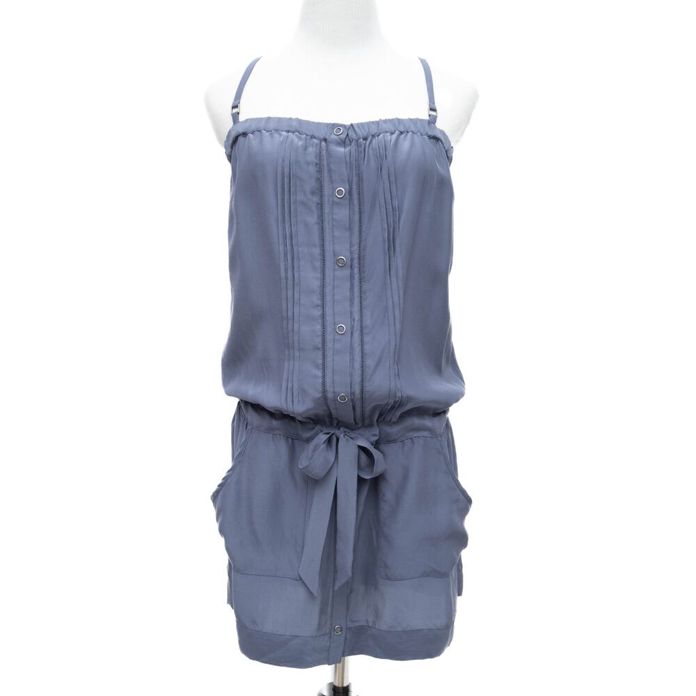Guess Blue 100% Silk Spaghetti Strap Summer Dress Size 5